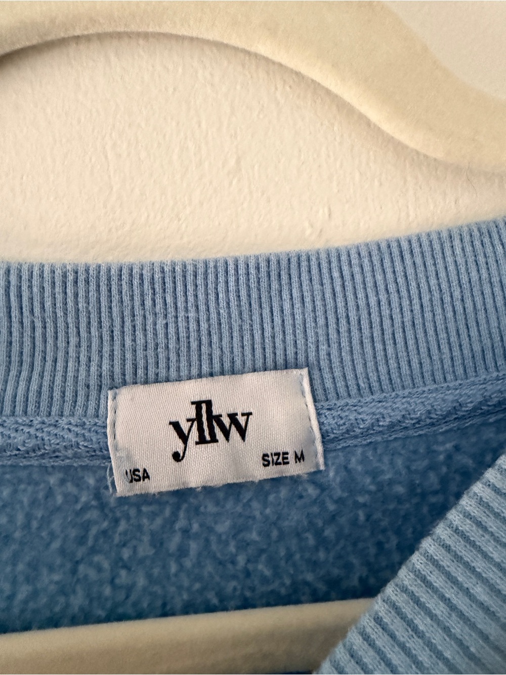 Yellow The Label Light Blue Sun Sweatshirt, Size M - Picture 2 of 4